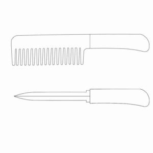 Wood comb knife wood comb knife