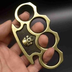 Fist buckle glove iron four-finger tiger ring martial arts fight defense tool metal skull hand buckle hand support - Image 4