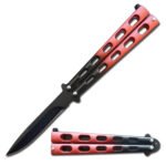 5.25inch Closed Length Red Striker Balisong Butterfly Knife