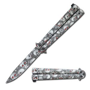 butterfly knife skull