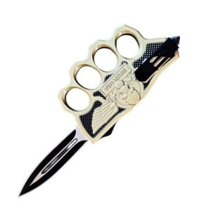 9inch Gold biker brass knuckles and knife wholesale bulk