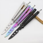 Beginner Butterfly Knife All-Steel Practice Knife Unedged Folding Portable Reversible Deformation Practice Comb For Outdoor Game