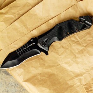 MT-A845 Spring Assist Folding Knife, Black Blade，camping Survival Tactical knives - Image 8