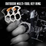 Carabiner Gadgets Brass Knuckles Survival Rings Multi-Functional Self Defense Outdoor Tools EDC Keychain Protector Bottle Opener