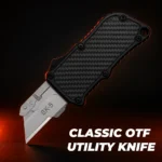otf box cutter dual action utility knife black handle studio photo