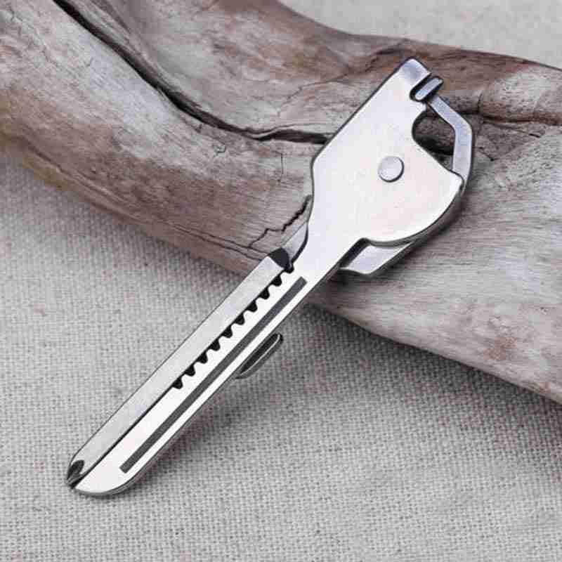Creative Kitchen Outdoor Multifunctional Key Chain Multifunctional Tool 6-in-1 Folding Mini Knife Bottle Opener