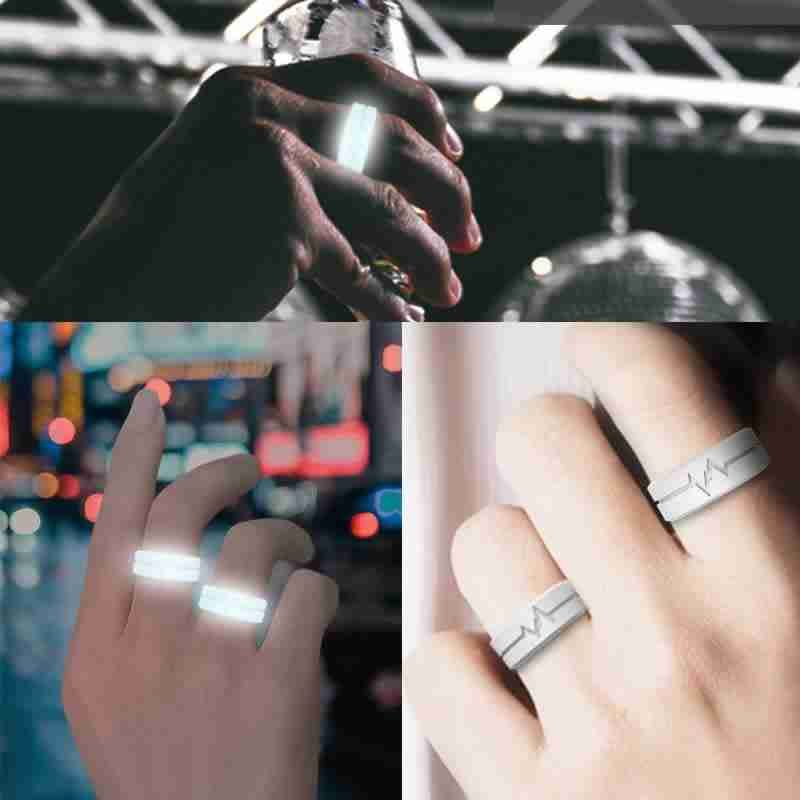 Creative Luminous Silicone Ring Self Defense Glowing Ring For Women Men Party Dance Night Running Outdoor Camp Safety EDC Tool