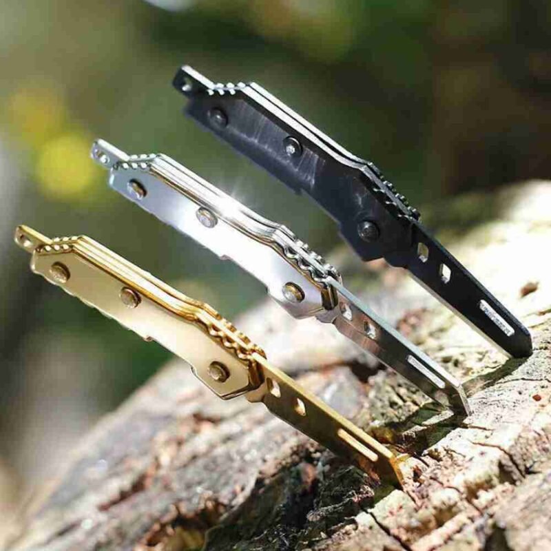 Cute Portable Mini Folding Knife Box Cutter Stainless Steel Camping Keychain Fixed Blade Knife Self-Defense EDC Tools