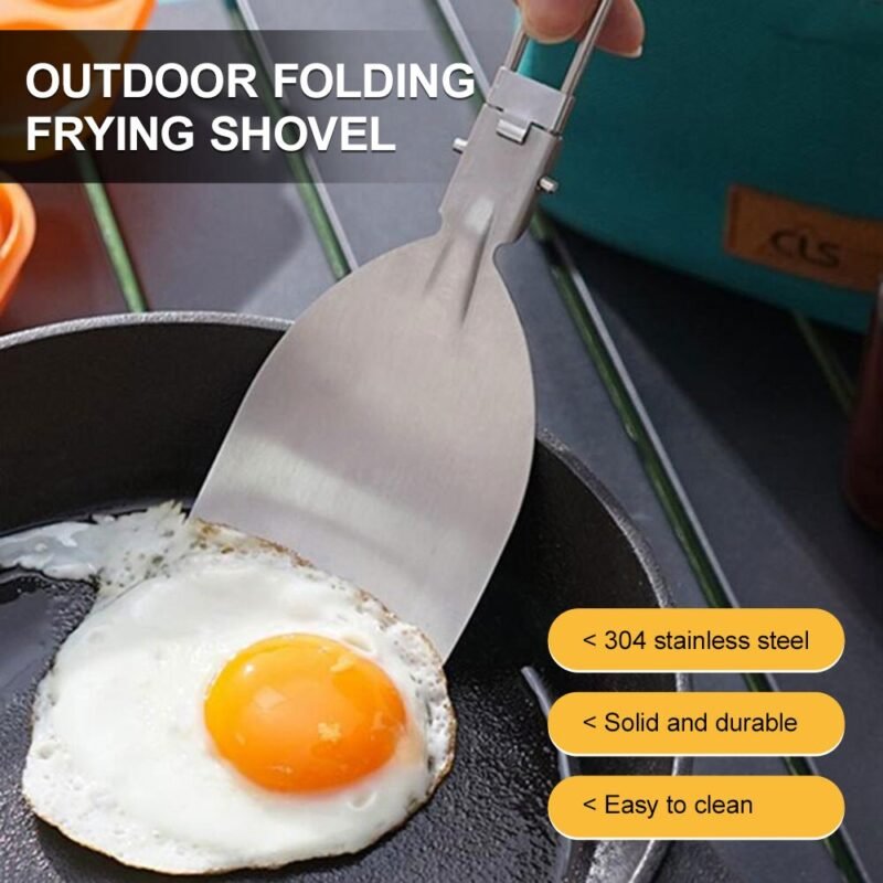 Folding Spatula Food Turner Fold Spoon Frying Shovel Stainless Steel Outdoor Camping Gear Cooking Accessories Picnic Equipment