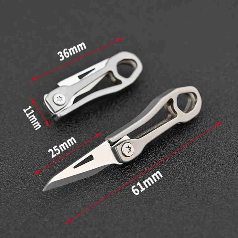 Mini Blade Fold Key Ring Portable Tool Outdoor Camp Knife Keychain Peeler Open Survive Kit Gadget Package Box Opener Hike Pocket