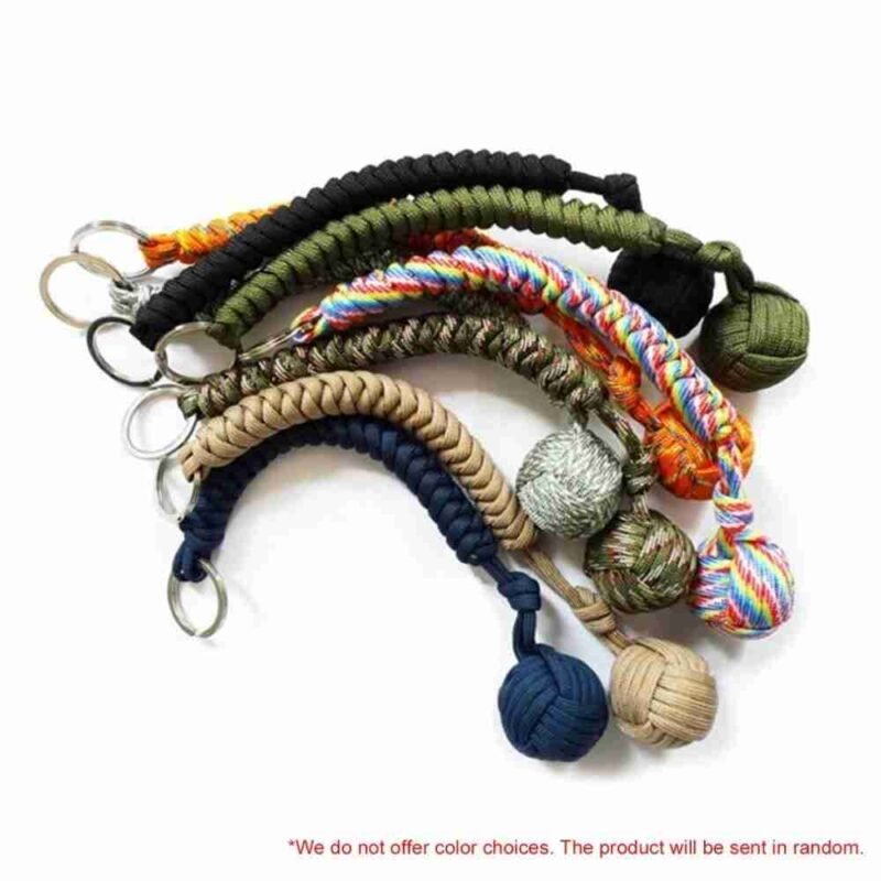 Portable Outdoor Self Defense Survive Hanging Knot Ball Hand Weaving Umbrella Rope Body Self-defense Ball Key Chain Pendant