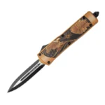 5.5 INCH Rumble Black/Org OTF Auto Knife Dagger Eagle/Headdress