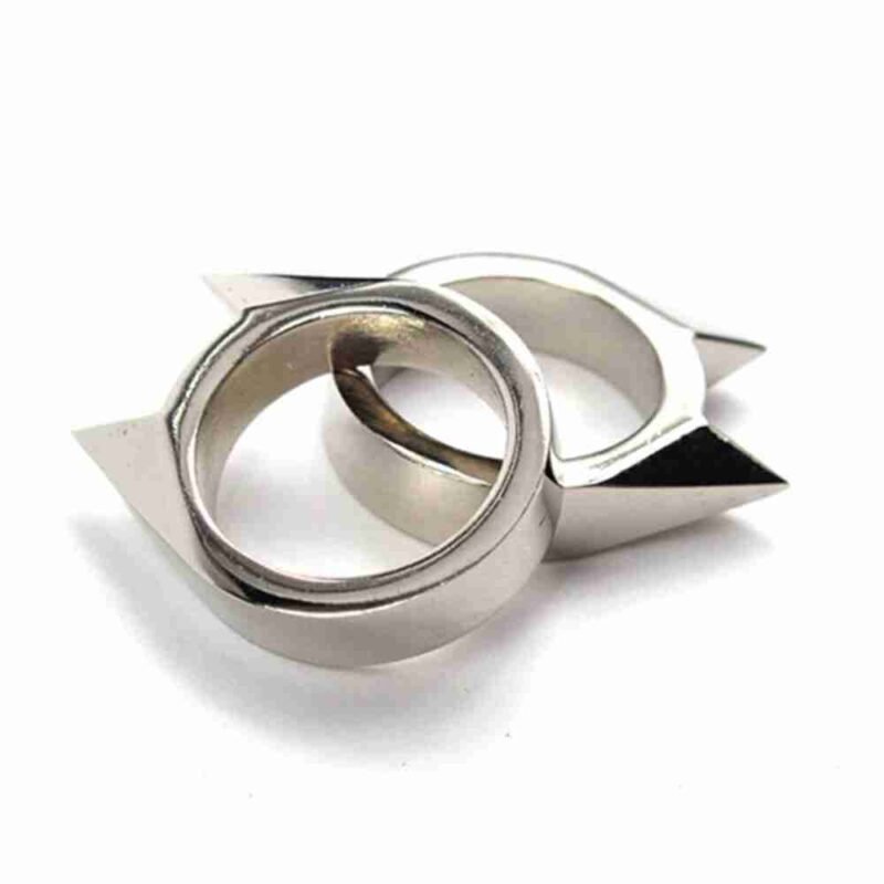 Self-Defense Rings For Women Man Metal Multifunctional Knuckle Cat Ear Shape Attack Rings Jewelry Accessories Girlfriends Gift