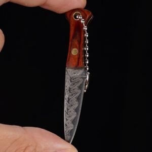 Small Kitchen Knife Mini Keychain Unboxing Stainless Steel Pocket Knife With Leather Case Portable Outdoor Hanging Cutting Tool - Image 3