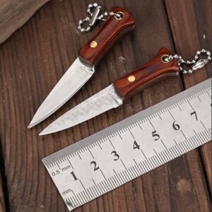 Small Kitchen Knife Mini Keychain Unboxing Stainless Steel Pocket Knife With Leather Case Portable Outdoor Hanging Cutting Tool - Image 5