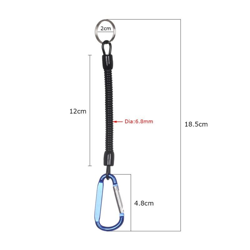 Tactical Retractable Spring Elastic Rope Hook Security Gear Tool For Outdoor Hiking Camping Anti-lost Phone Keychain Carabiner