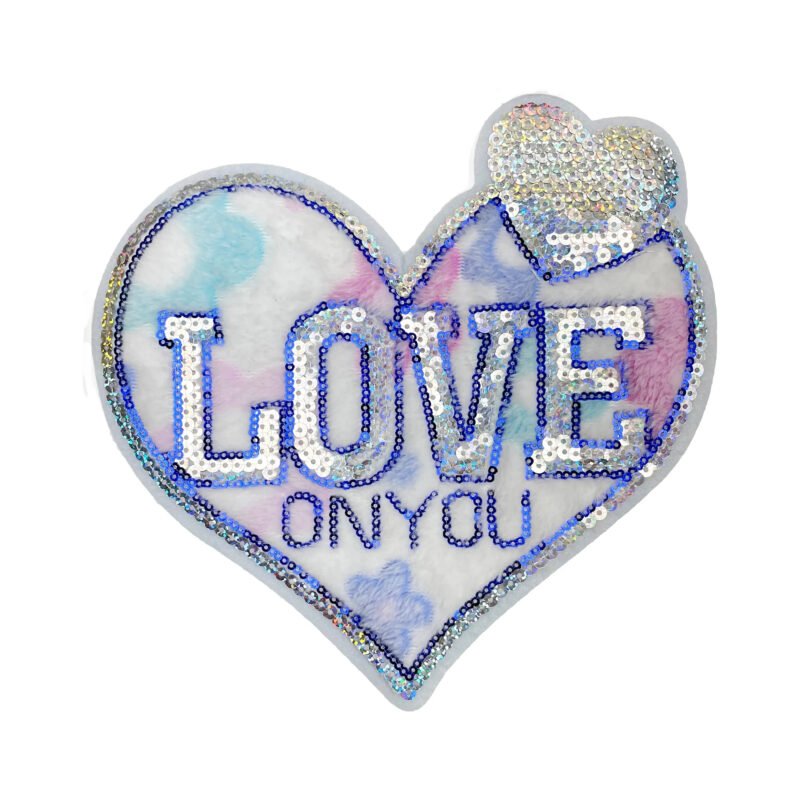 Wholesale Factory changeable glitter sequin embroidery patch reversible sequin patches for clothes custom lace patch accessory