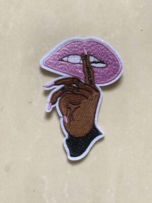 Personalized finger and mouth embroidery patch clothing accessories DIY ironing decoration embroidery mouth patch - Image 4