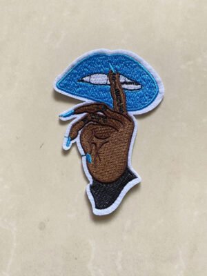 Personalized finger and mouth embroidery patch clothing accessories DIY ironing decoration embroidery mouth patch - Image 5