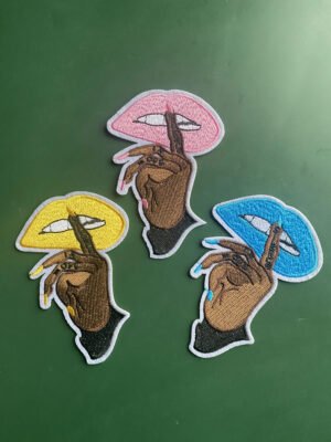 Personalized finger and mouth embroidery patch clothing accessories DIY ironing decoration embroidery mouth patch - Image 8