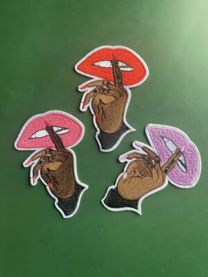 Personalized finger and mouth embroidery patch clothing accessories DIY ironing decoration embroidery mouth patch - Image 9