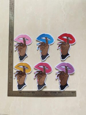 Personalized finger and mouth embroidery patch clothing accessories DIY ironing decoration embroidery mouth patch - Image 10