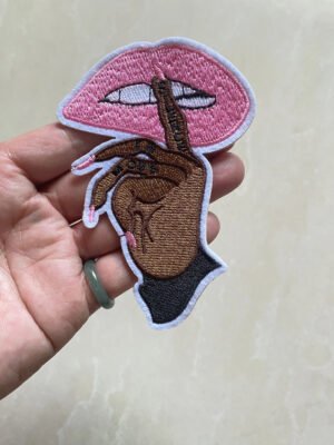 Personalized finger and mouth embroidery patch clothing accessories DIY ironing decoration embroidery mouth patch - Image 11
