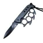 Brass knuckle folding knife