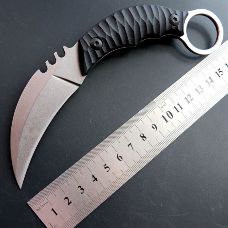 Karambit Knife Karambit Knife Karambit Knife G10 Handle Claw Knife With Kydex Sheath Handheld Edc Knife-Sliver