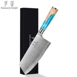 Damascus five-piece knife set
