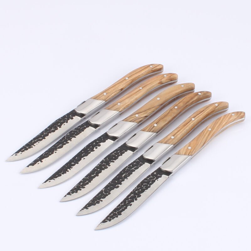 Laguiole Steak Knife Olive Wood Handle Forged Steak Knife