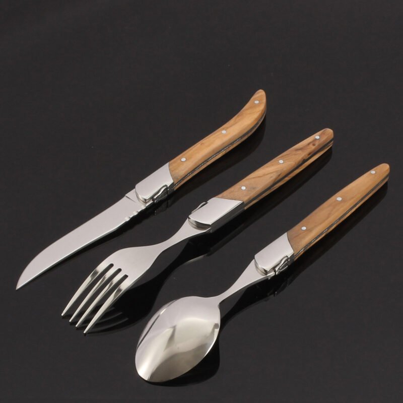 Laguiole Olive Wood Handle High-End Cutlery Set Laguiole Olive Wood Handle High-End Cutlery Set Laguiole Olive Wood Handle High-End Cutlery Set - French Classic Design, Suitable For Restaurants And Hotels Wholesale