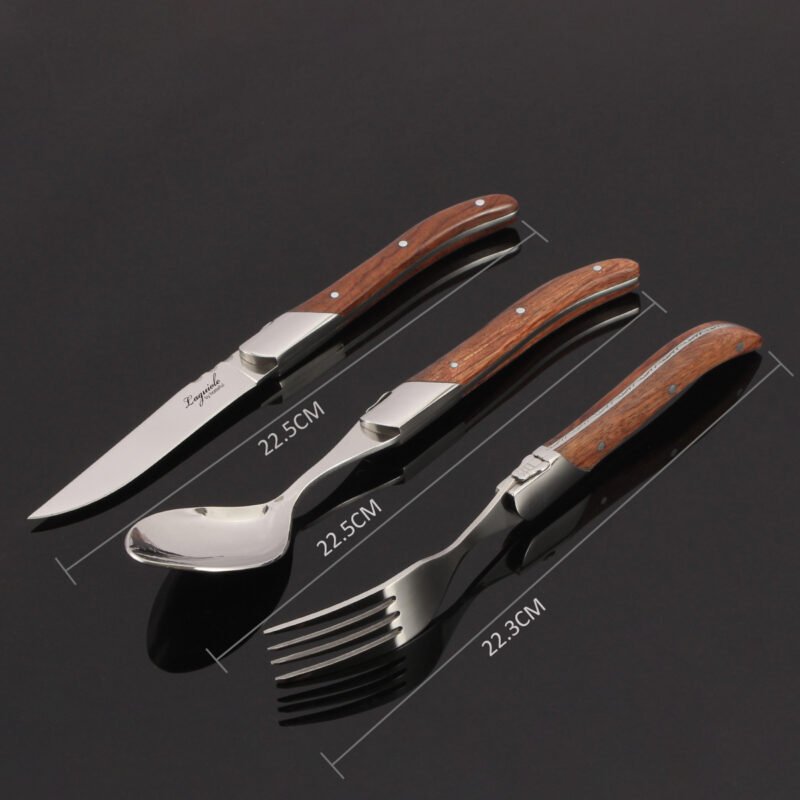 Laguiole Red Wood Handle Cutlery Set