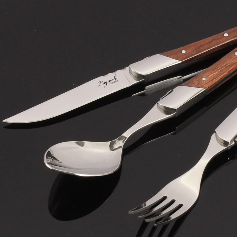 Laguiole Red Wood Handle Cutlery Set