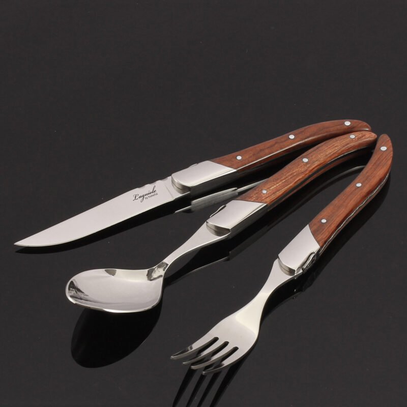 Laguiole Red Wood Handle Cutlery Set