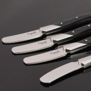 Laguiole Butter Knife Set Of 4 Black Handle