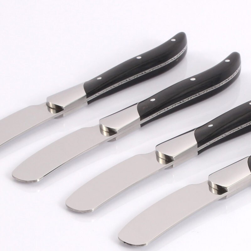 Laguiole Butter Knife Set Of 4 Black Handle