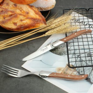 Laguiole rosewood steak knife and fork set