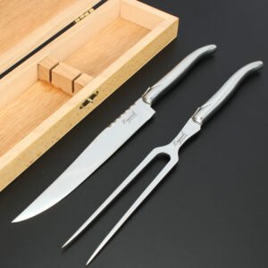 Laguiole Stainless Steel Carving Knife And Fork Set