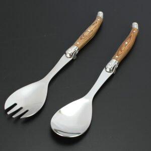 Laguiole salad spoon and fork set