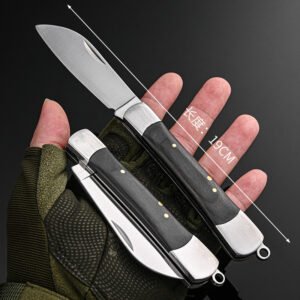 Folding Hunter Wooden Pocket Knife - Durable Blade For Camping & Outdoor Use