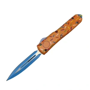 Glykon Dessert Warrior Series Orange OTF Knife, High-Tech Pocket Knife for Camping and Self-Defense, Zinc Aluminum Handle - Image 2