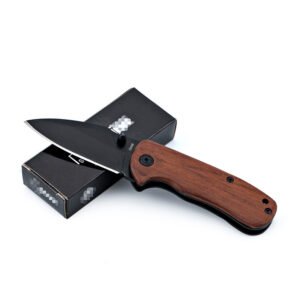 wooden Stainless steel outdoor folding knife - Image 2