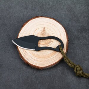 EDC Mini Straight Knife with Leather Cover - Image 2