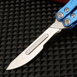 Aluminum handle integrated art knife, mini portable folding butterfly knife, portable outdoor practice knife, unboxing knife - Image 2