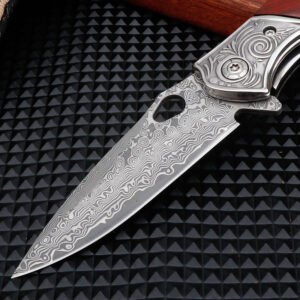 Damascus VG10 small knife folding knife - Image 3