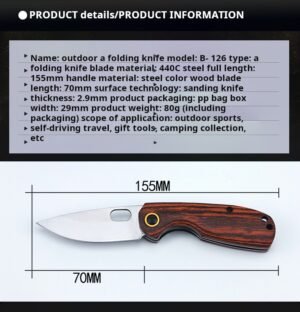 Wild small knife, colorful wooden fruit cutting tool - Image 3