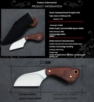Outdoor stainless steel small straight pocket knife - Image 3