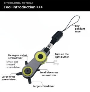 Multi functional rotating screw ruler mini hanging rope outdoor tool - Image 3