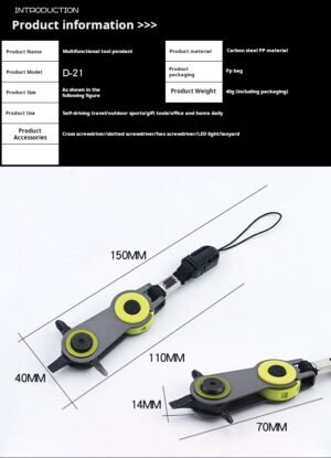 Multi functional rotating screw ruler mini hanging rope outdoor tool - Image 4